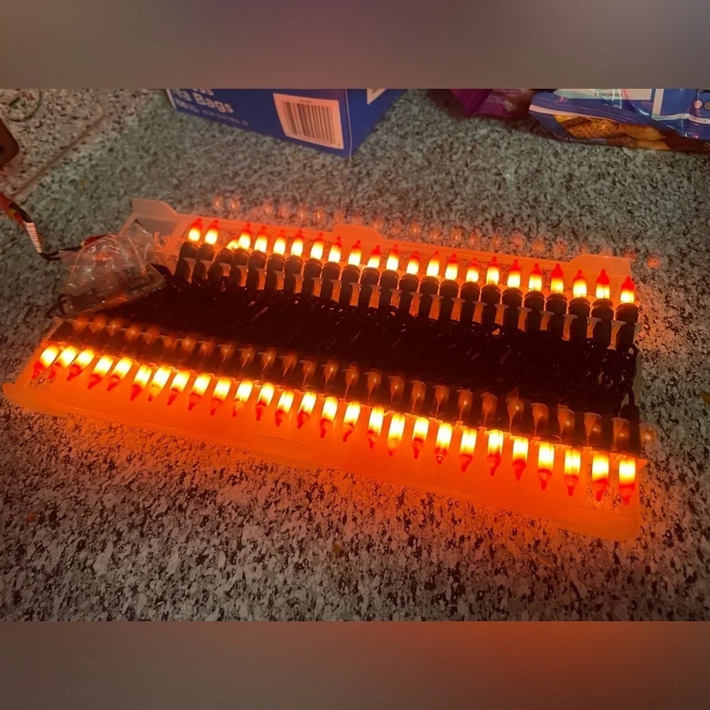Pumpkin Time 50 Halloween Light Set‎ Holiday Orange New Tested Kmart Vtg